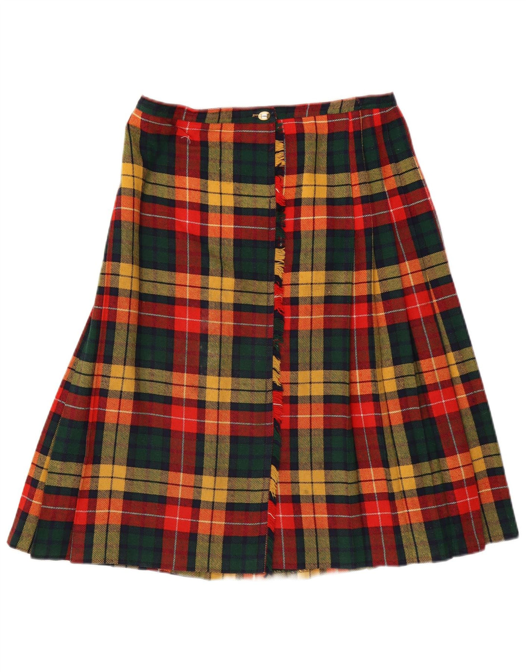 Falda envolvente geométrica vintage para mujer IT 44 Mediana W29 Cuadros multicolores