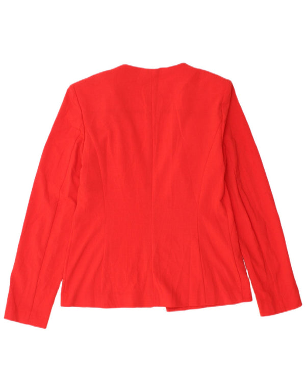 Marks & Spencer Chaqueta tipo blazer abierta para mujer UK 10 Small Red Poliéster
