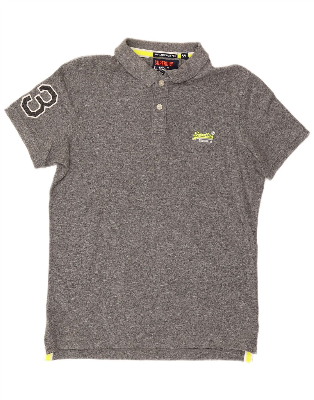 SUPERDRY Polo Hombre XL Gris Algodón
