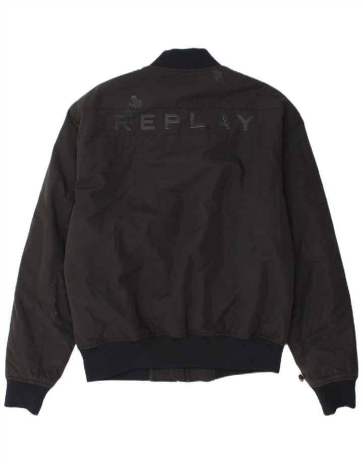 Chaqueta bomber estampada para hombre Replay Algodón con bloques de color gris medio ES 38