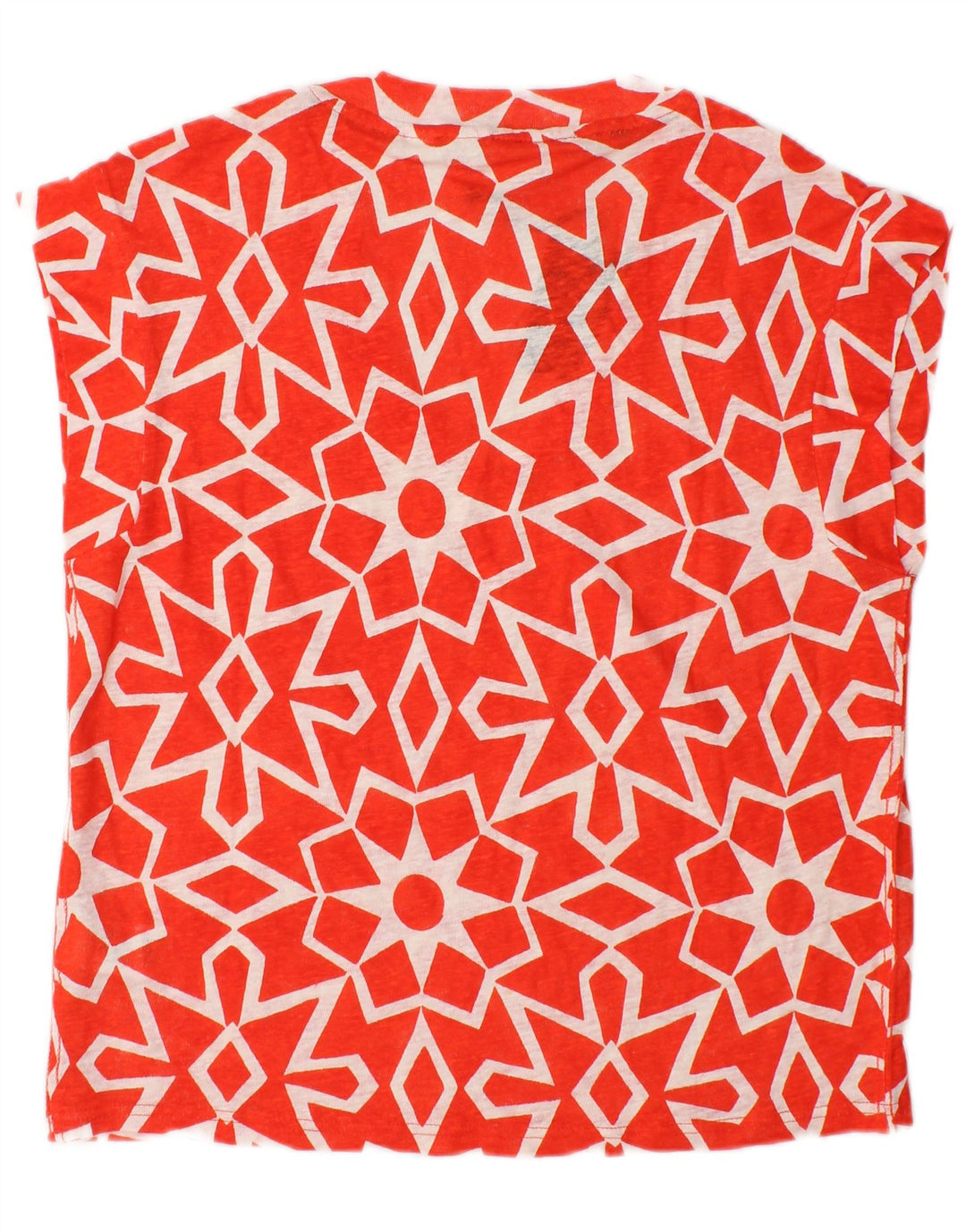 Blusa para mujer de White Stuff UK 40, lino geométrico rojo mediano
