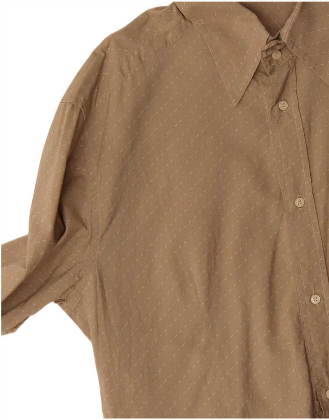 Armani Jeans Camisa Hombre Grande Beige Rayas Algodón