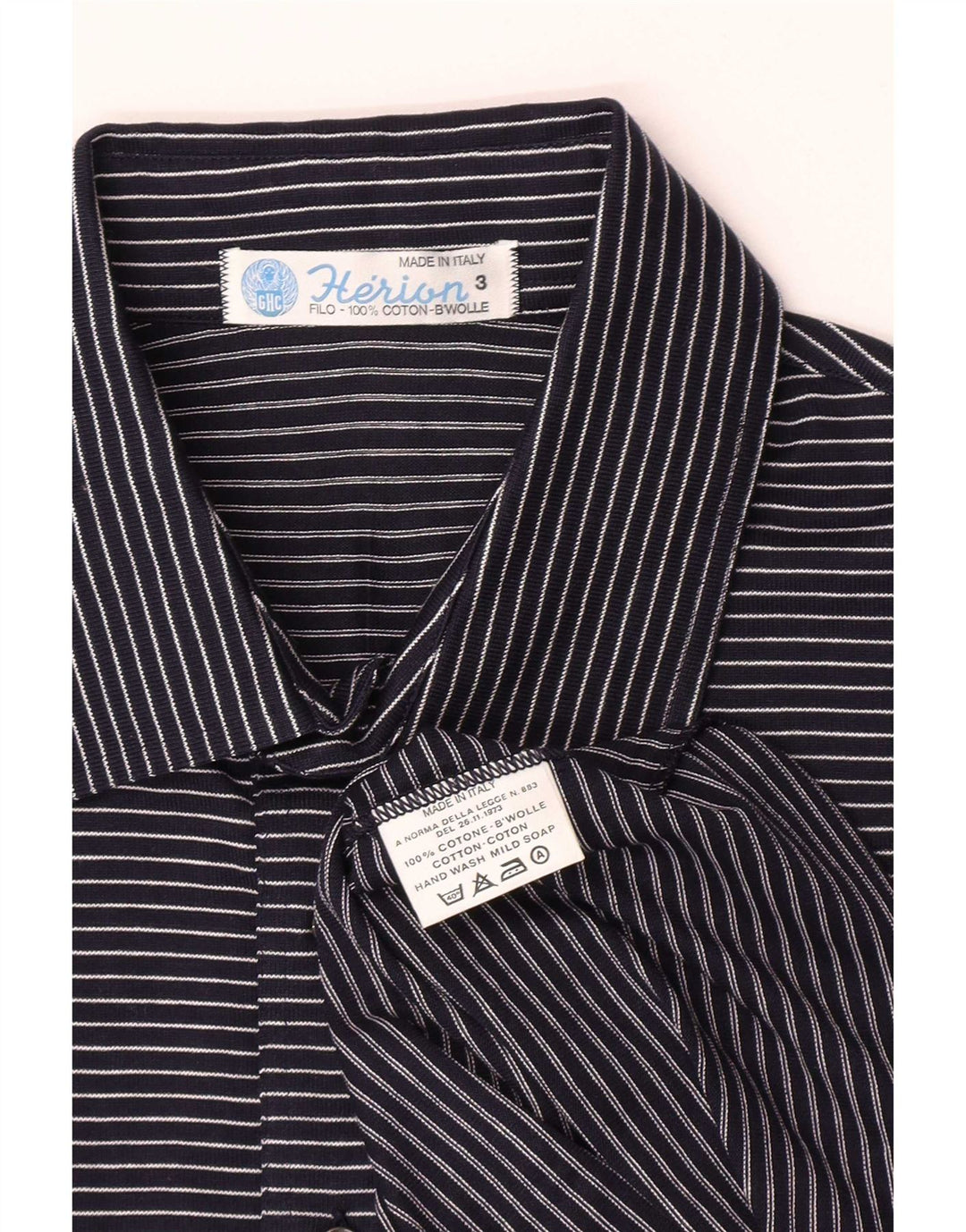 Herion Polo Hombre Algodón Rayas Azul Marino Mediano