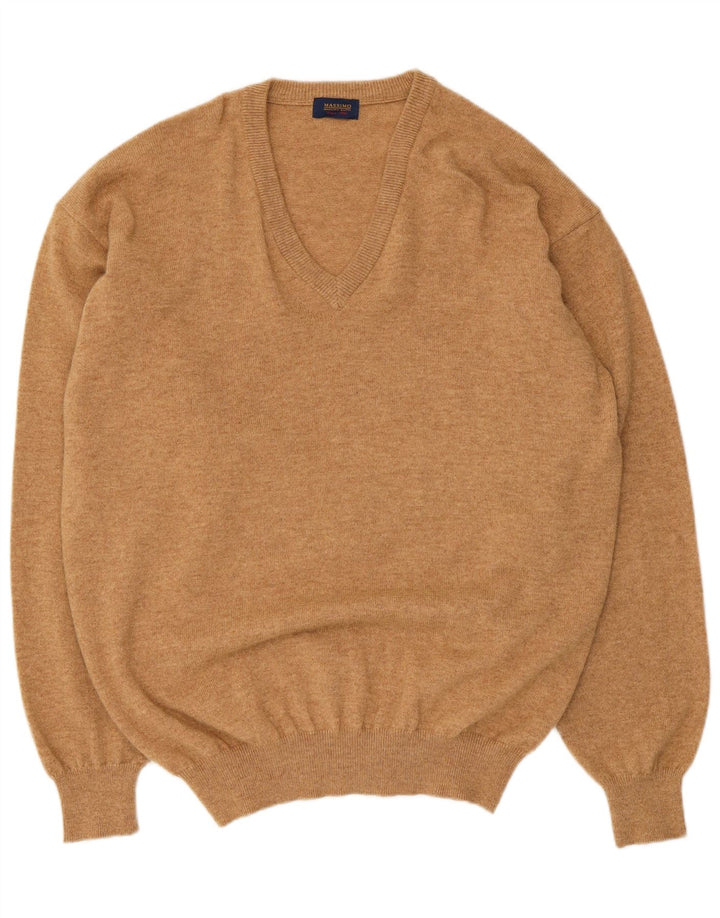 Massimo Dutti Jersey Cuello Pico Hombre XL Lana Beige