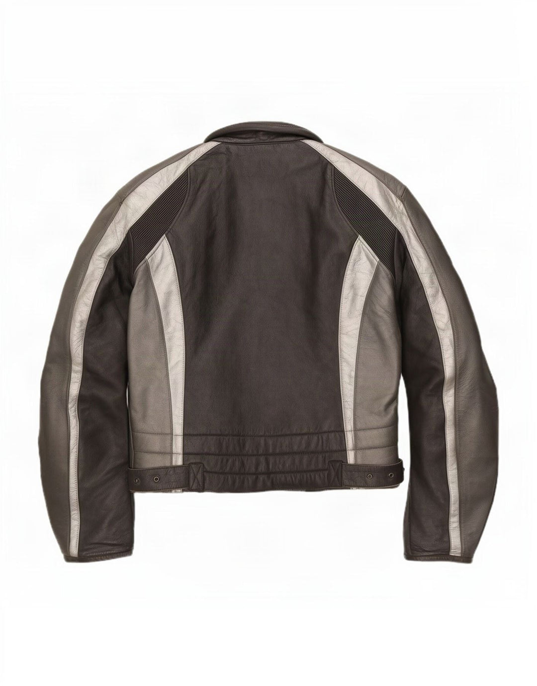 Vintage hombres cuero Racer chaqueta IT 52 grande negro colorblock