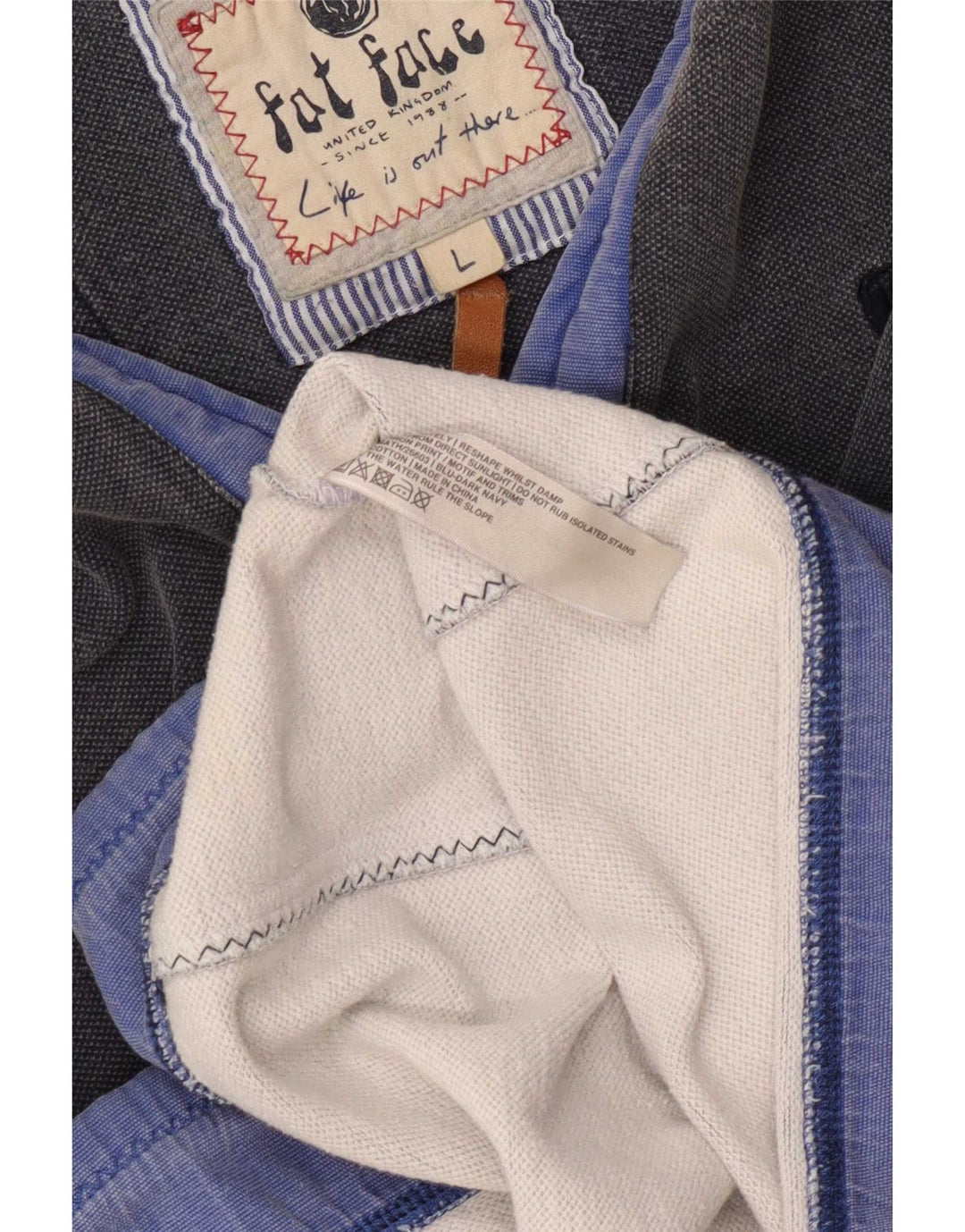 Sudadera con capucha y cuello con cremallera para hombre de Fat Face, jersey grande de algodón gris