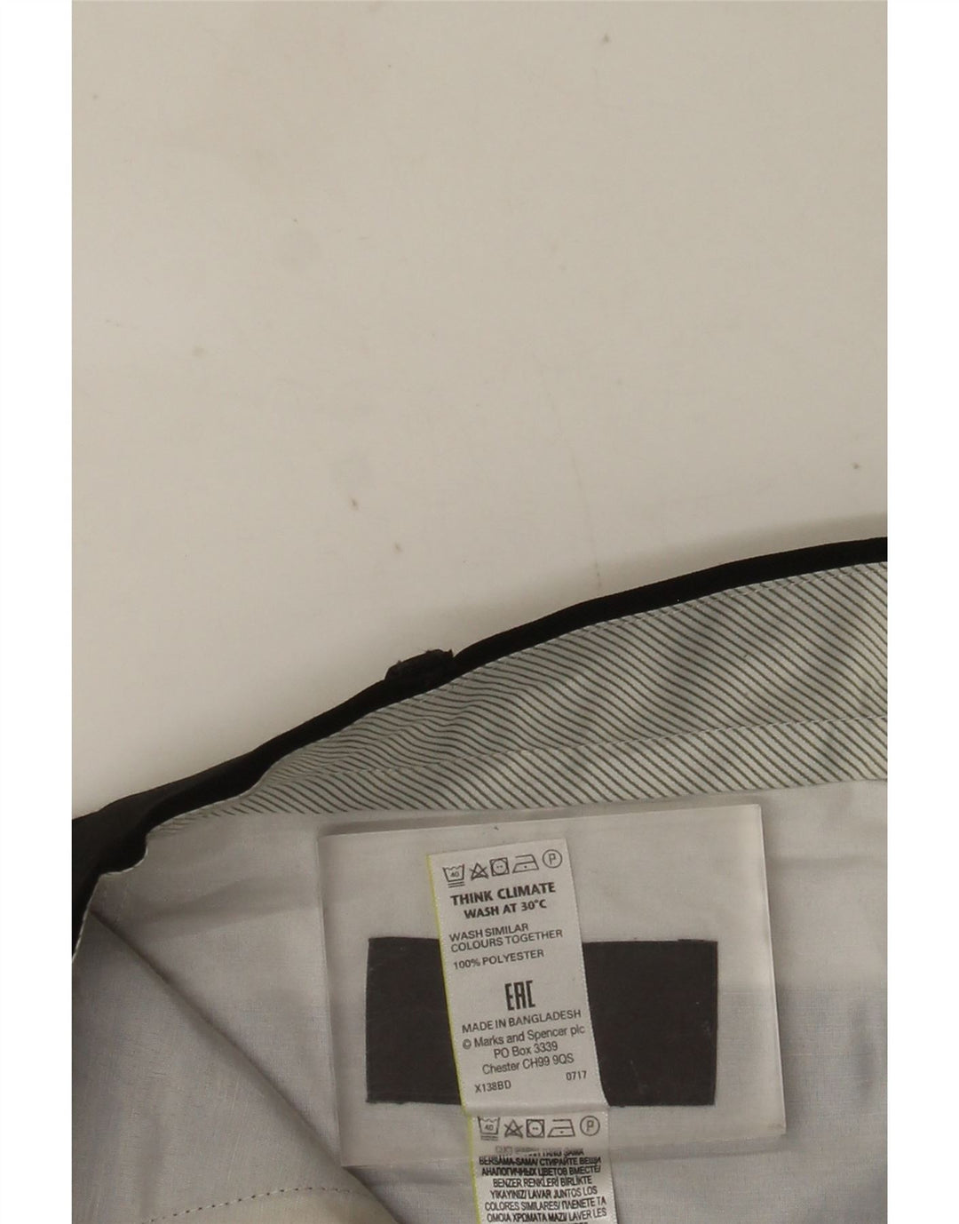 MARKS & SPENCER Pantalón de traje de corte regular para hombre W36 L33 Poliéster negro