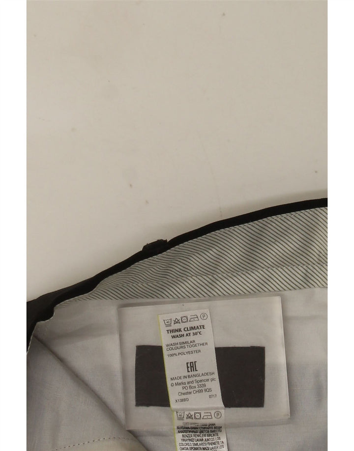 MARKS & SPENCER Pantalón de traje de corte regular para hombre W36 L33 Poliéster negro