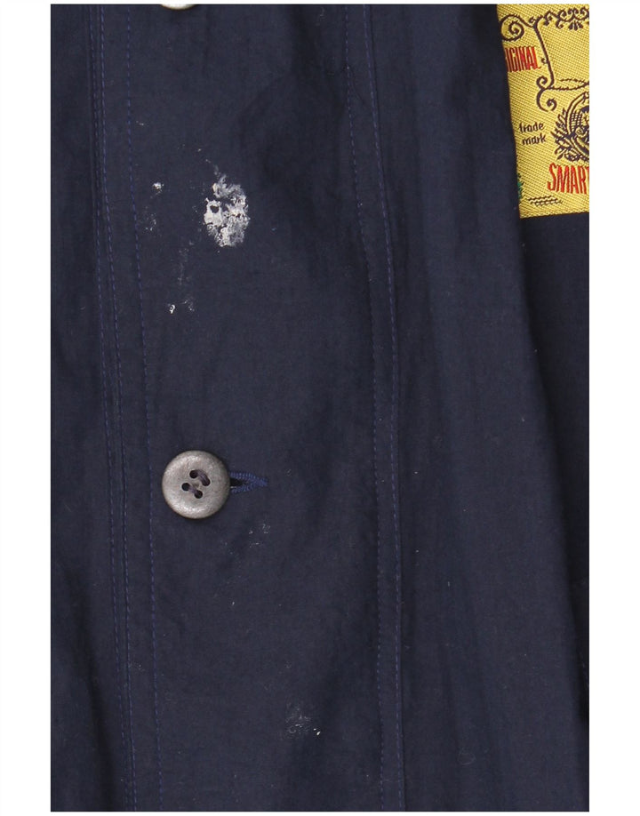 Vintage hombres bomber chaqueta Reino Unido 42 XL azul marino poliéster