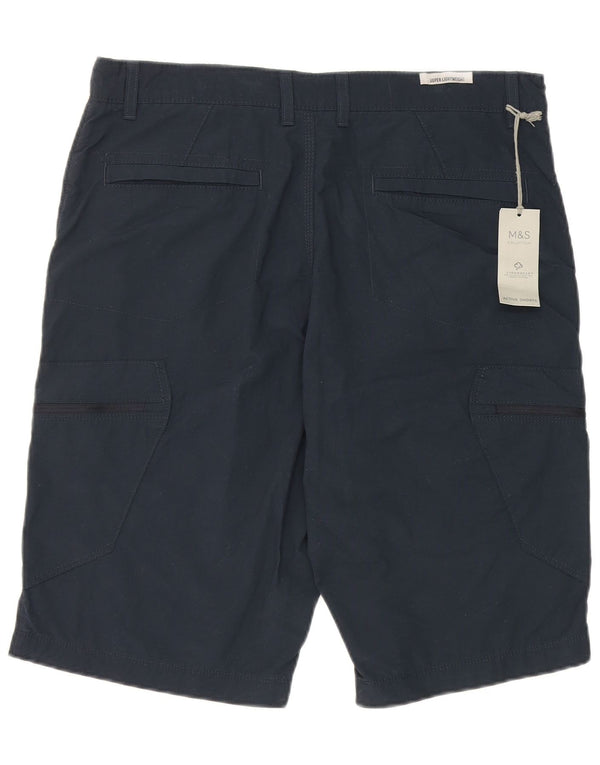 Marks & Spencer Pantalones Cargo para Hombre W34 Grande Algodón Azul Marino