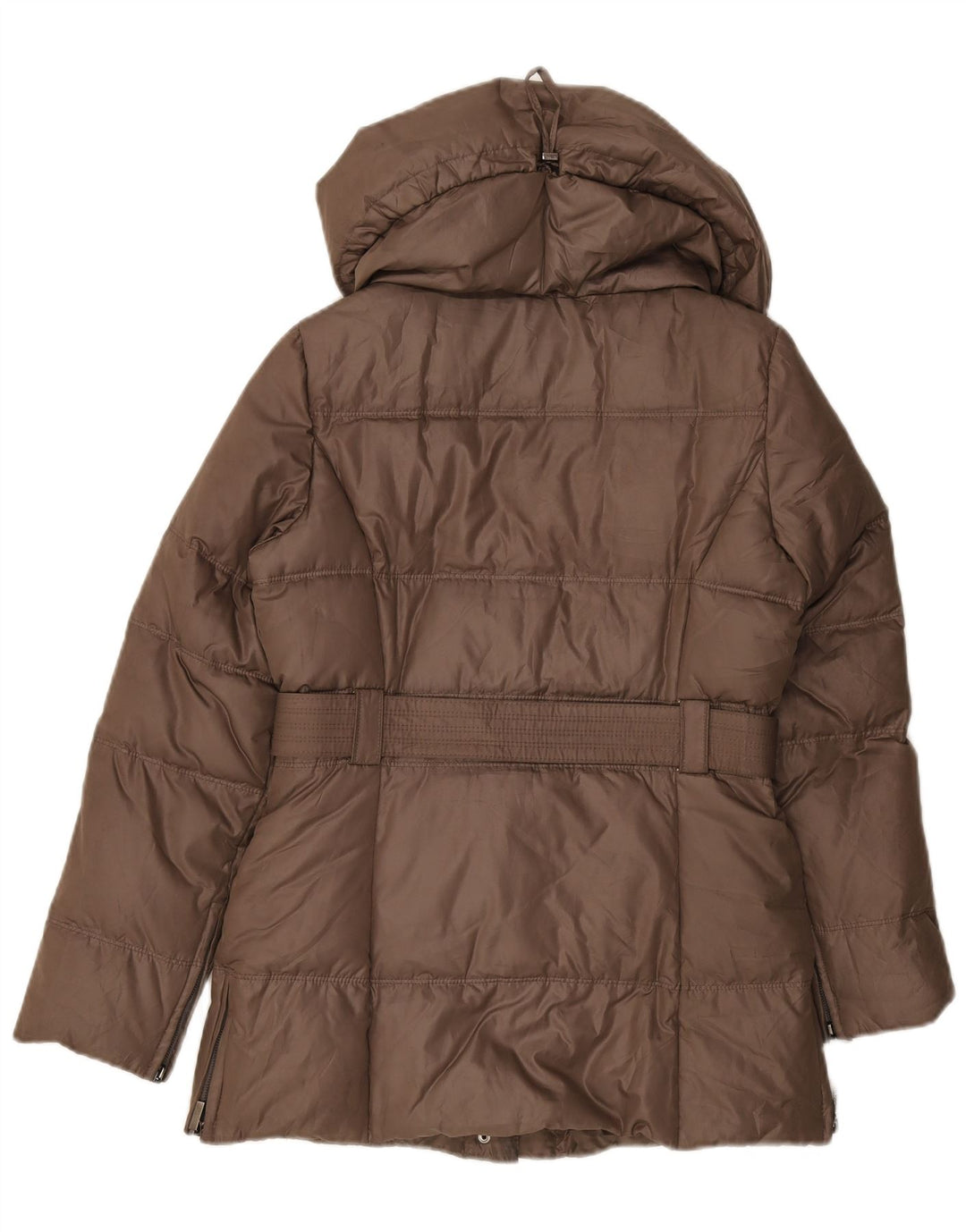 Zara Mujer Chaqueta Acolchada UK 8 Small Marrón Poliéster