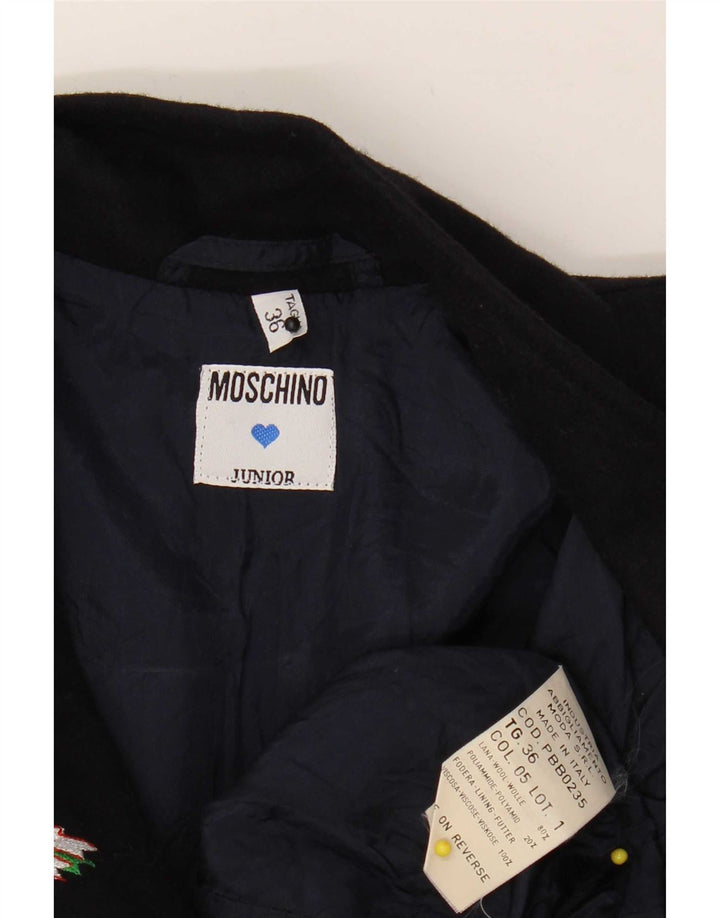 Moschino Chaqueta Niña Blazer Cruzada 7-8 Años Lana Azul Marino