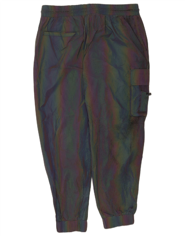 Zara Hombre Joggers Pantalón Cargo XL W34 L26 Poliéster A Rayas Multicolor