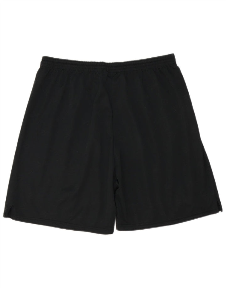 Reebok - Pantalones cortos deportivos para hombre, talla grande, poliéster negro