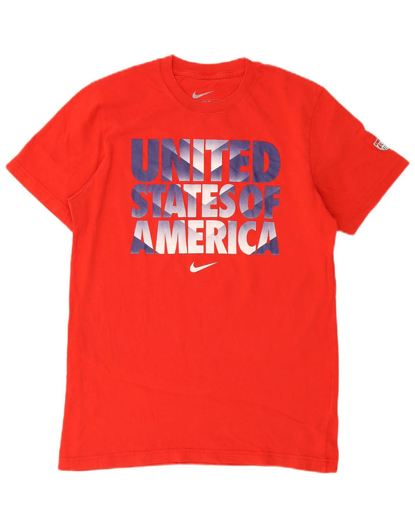 Nike Camiseta ajustada con gráfico para hombre, talla grande, algodón rojo