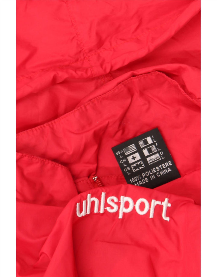 Uhlsport Chaqueta impermeable con capucha para hombre UK 40 Large Poliéster rojo