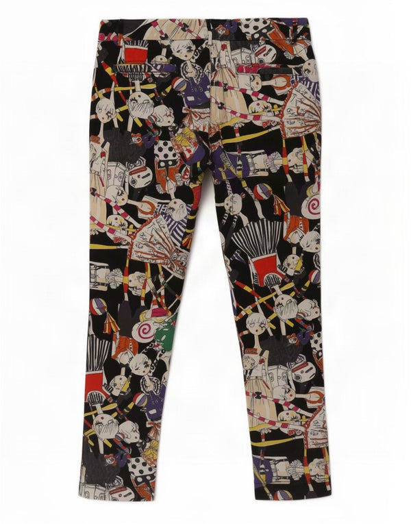 Moschino Pantalones chinos con estampado abstracto para mujer UK 10 Small W30 L26 Multico