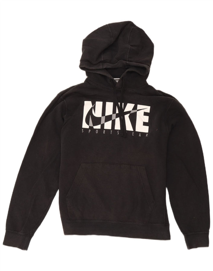 Nike Sudadera con capucha gráfica para hombre, jersey de algodón negro mediano