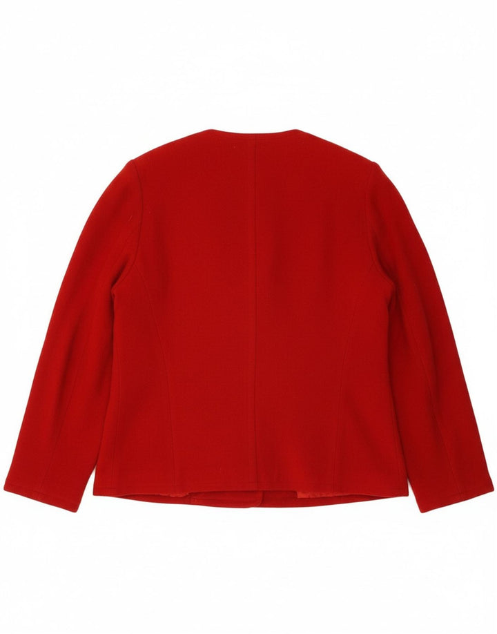 GERRY WEBER Womens Double Breasted Blazer Jacket EU 40 Medium Red Cashmere