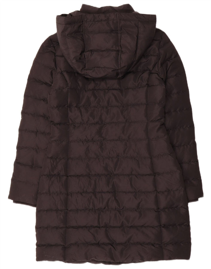 Tommy Hilfiger Abrigo acolchado con capucha para mujer UK 10 Small Poliéster negro