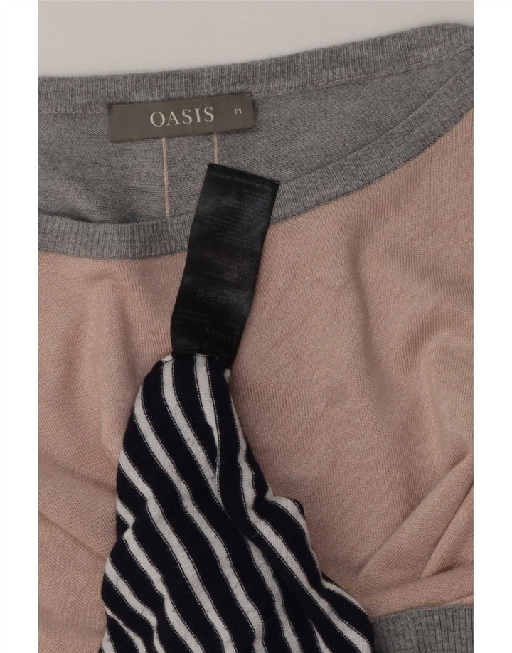 Oasis - Jersey para mujer con cuello barco, talla 40, tamaño mediano, multicolor, a rayas