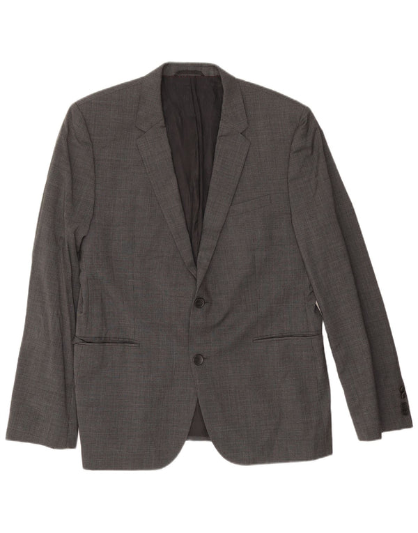 Hugo Boss Chaqueta tipo blazer de 2 botones para hombre EU 54 2XL Gris pata de gallo