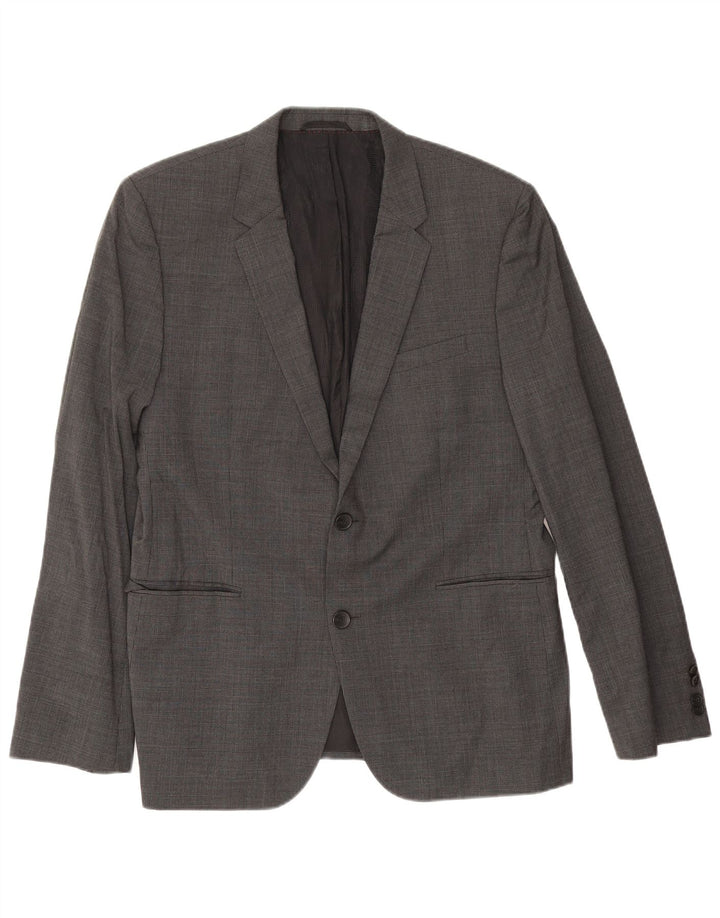 Hugo Boss Chaqueta tipo blazer de 2 botones para hombre EU 54 2XL Gris pata de gallo