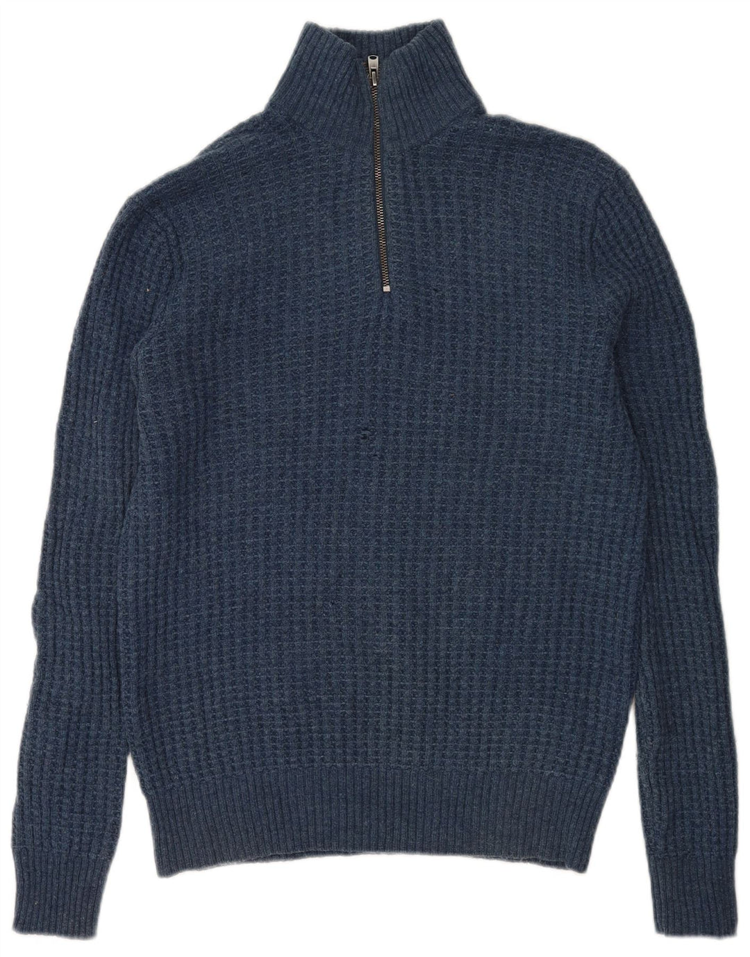 Gap Jersey De Cuello Con Cremallera Para Hombre De Lana De Cordero Azul Pequeño