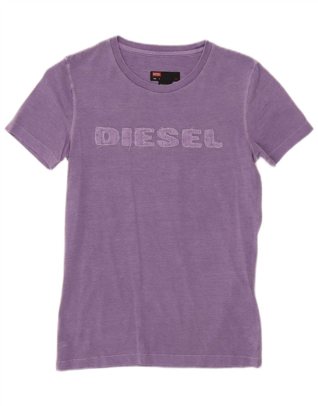 DIESEL Camiseta gráfica para mujer Top UK 10 Small Purple Cotton