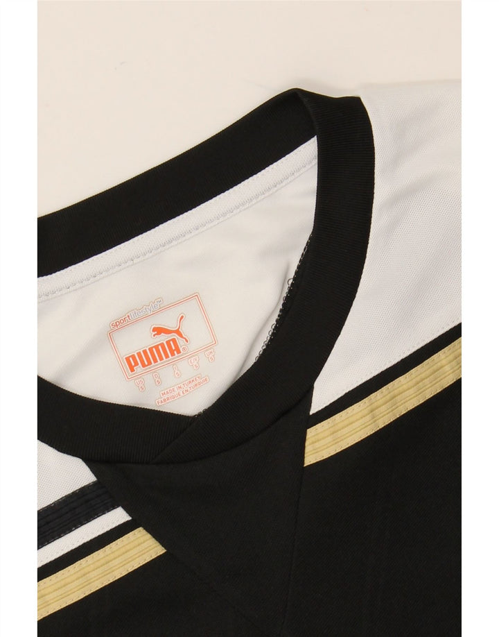 PUMA Top gráfico de manga larga con bloques de color negro pequeño para hombre