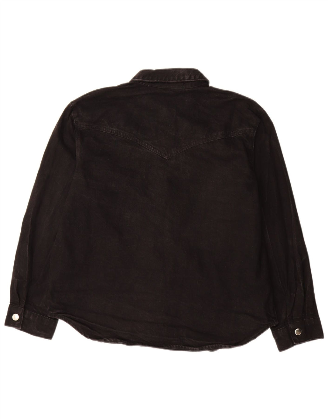 Zara Mujer Camisa Vaquera Extragrande UK 10 Small Algodón Negro