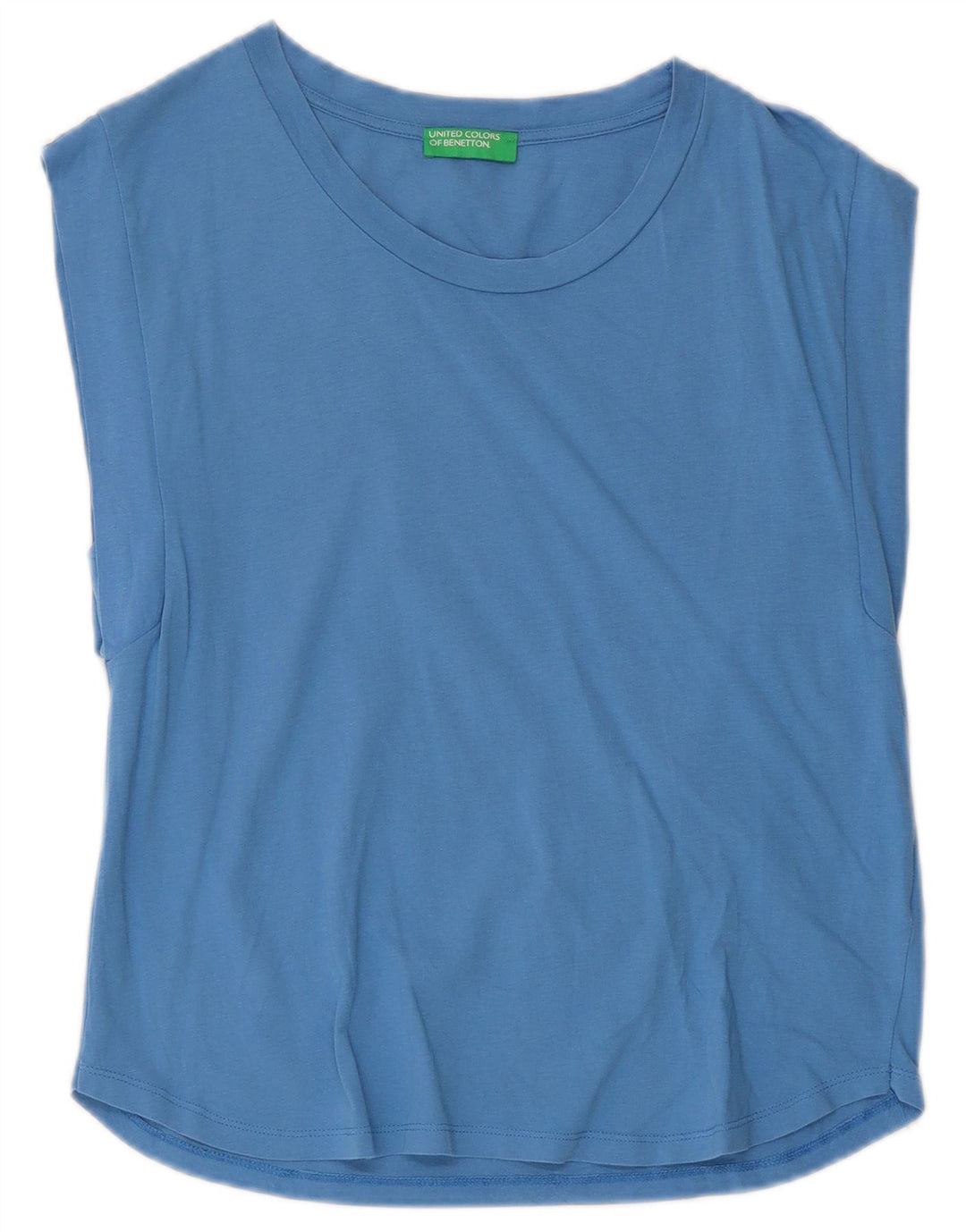 BENETTON Camiseta holgada para mujer UK 6 XS Algodón azul