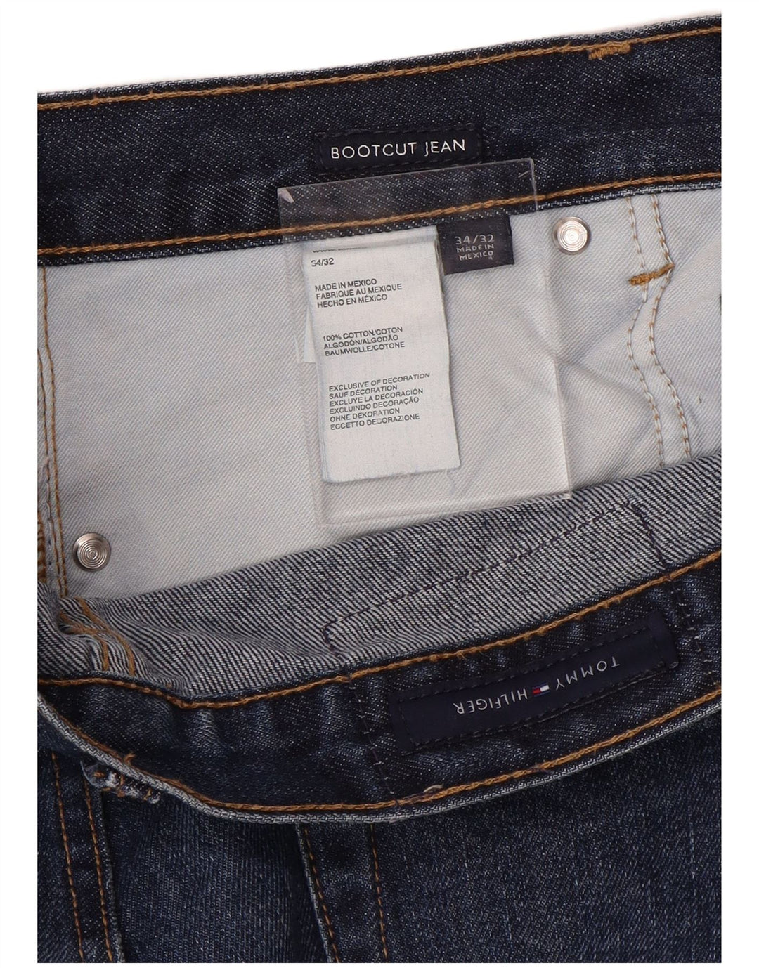 TOMMY HILFIGER Vaqueros Bootcut para hombre W34 L32 Algodón azul