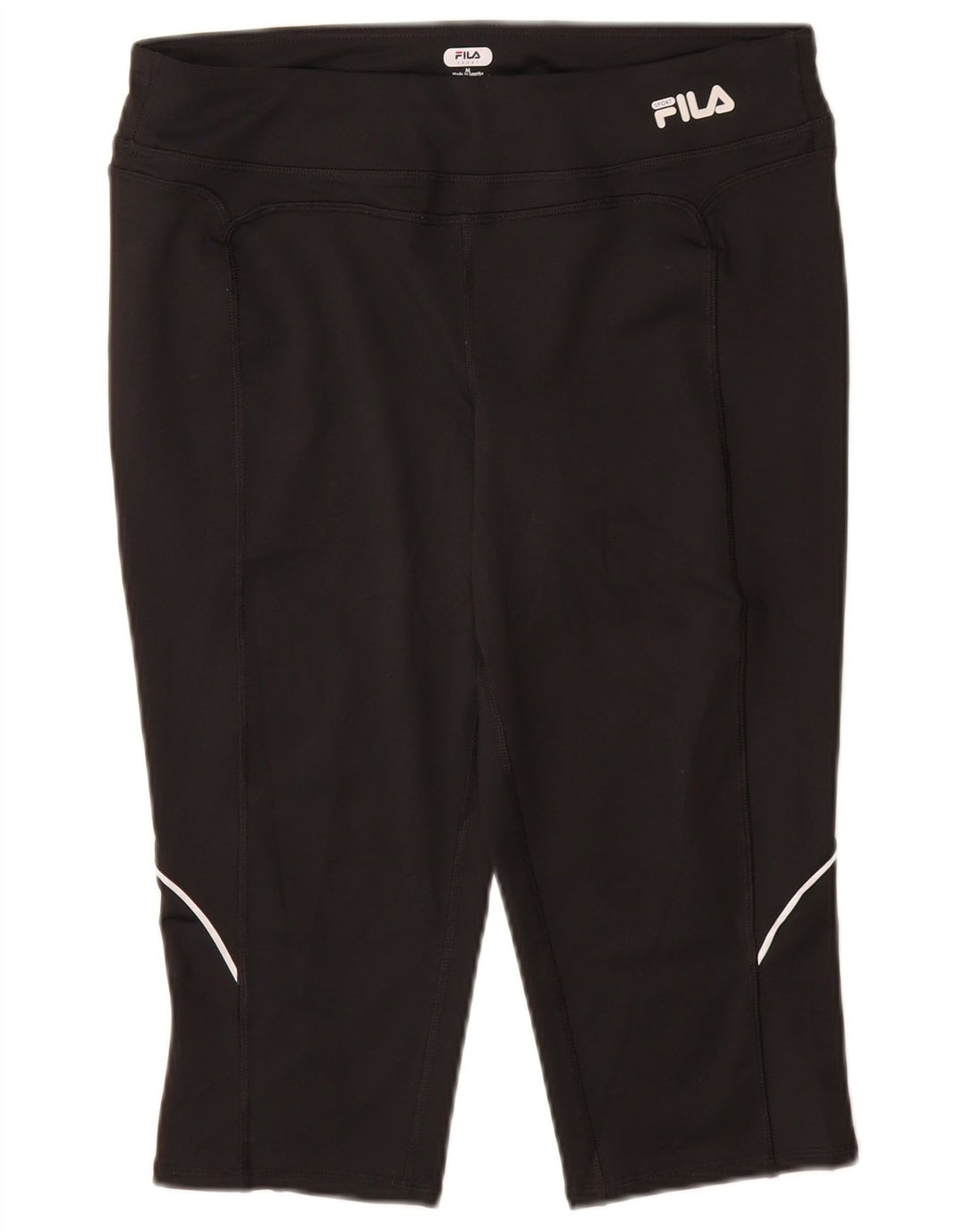 FILA Leggings Capri para Mujer UK 40 Mediano Poliéster Negro