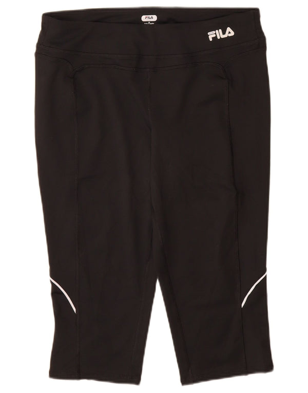 FILA Leggings Capri para Mujer UK 40 Mediano Poliéster Negro