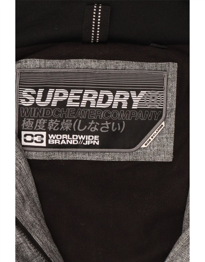 SUPERDRY Chaqueta cortavientos con capucha para mujer UK 20 2XL Gris Colorblock