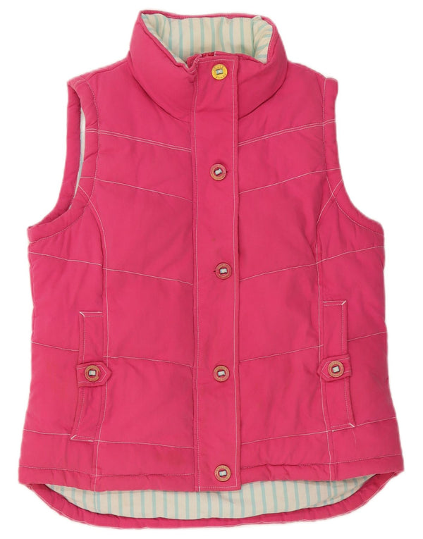 Chaleco acolchado para mujer Joules UK 12 Medium Pink Cotton Classic