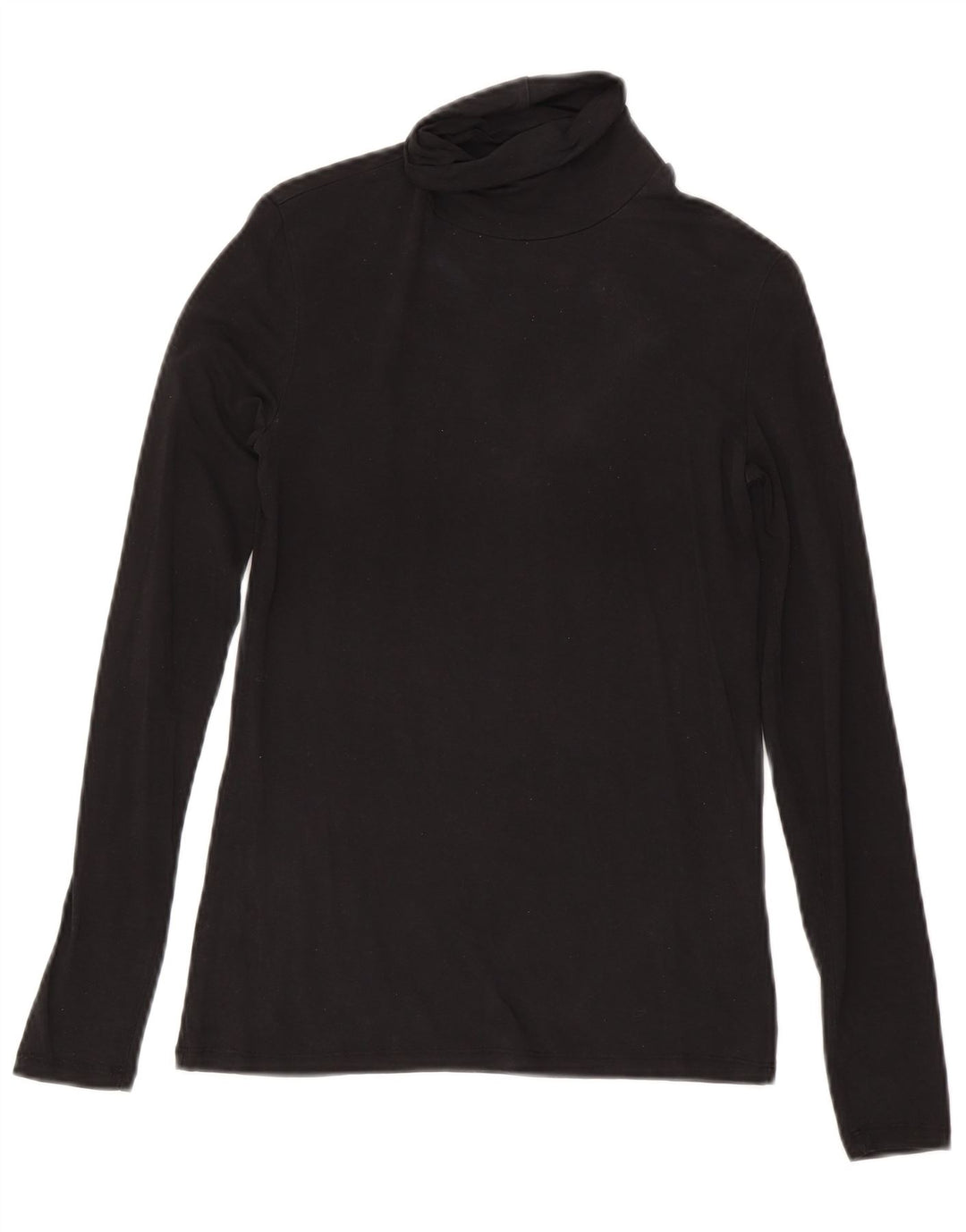 Massimo Dutti Top Mujer Manga Larga UK 8 Small Lyocell Negro