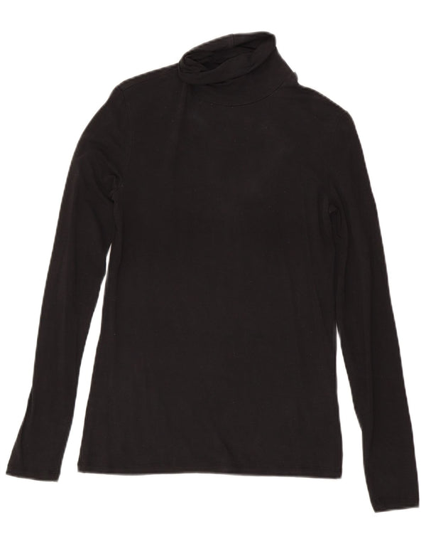 Massimo Dutti Top Mujer Manga Larga UK 8 Small Lyocell Negro