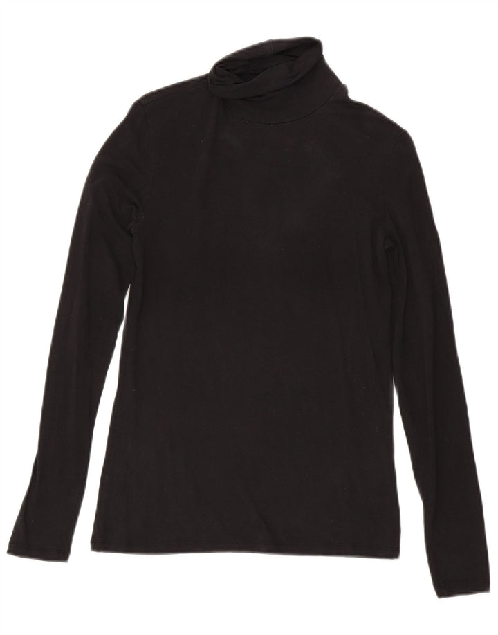 Massimo Dutti Top Mujer Manga Larga UK 8 Small Lyocell Negro