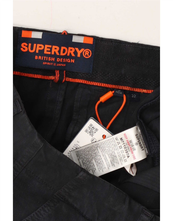 Superdry Pantalones cortos chinos para hombre W32 Algodón azul marino mediano