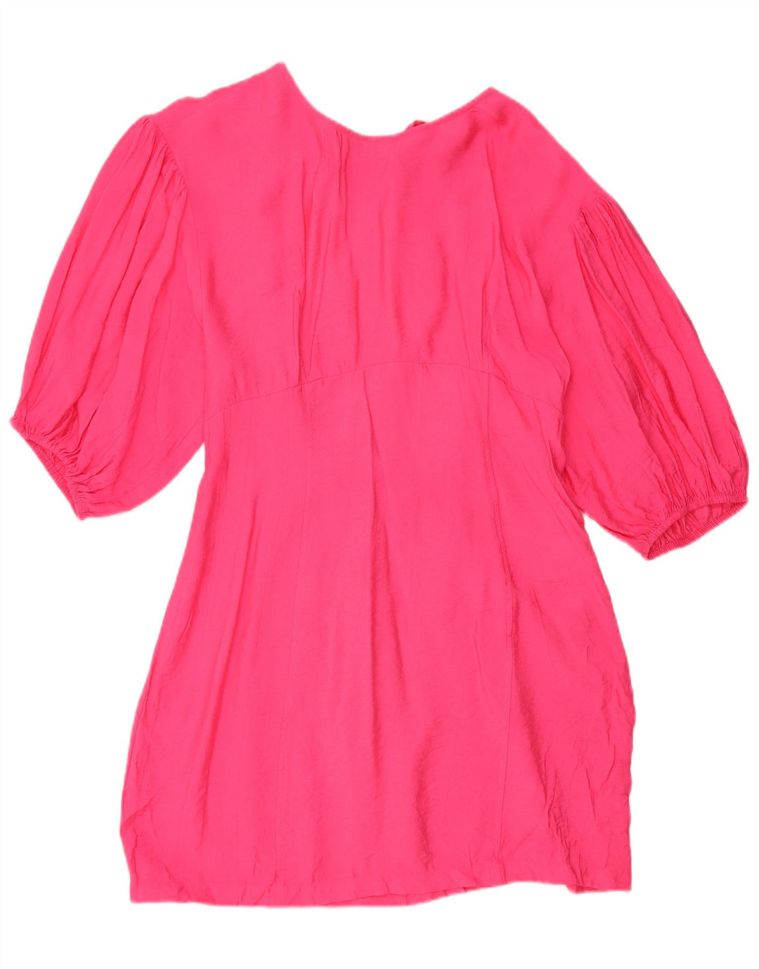 Zara Vestido Acampanado para Mujer UK 44 Grande Viscosa Rosa