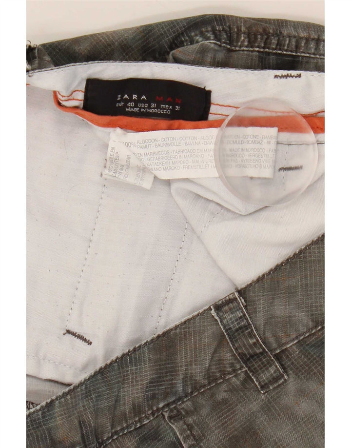 Zara Mens Cargo Shorts EU 40 Medium W31 Caqui Algodón