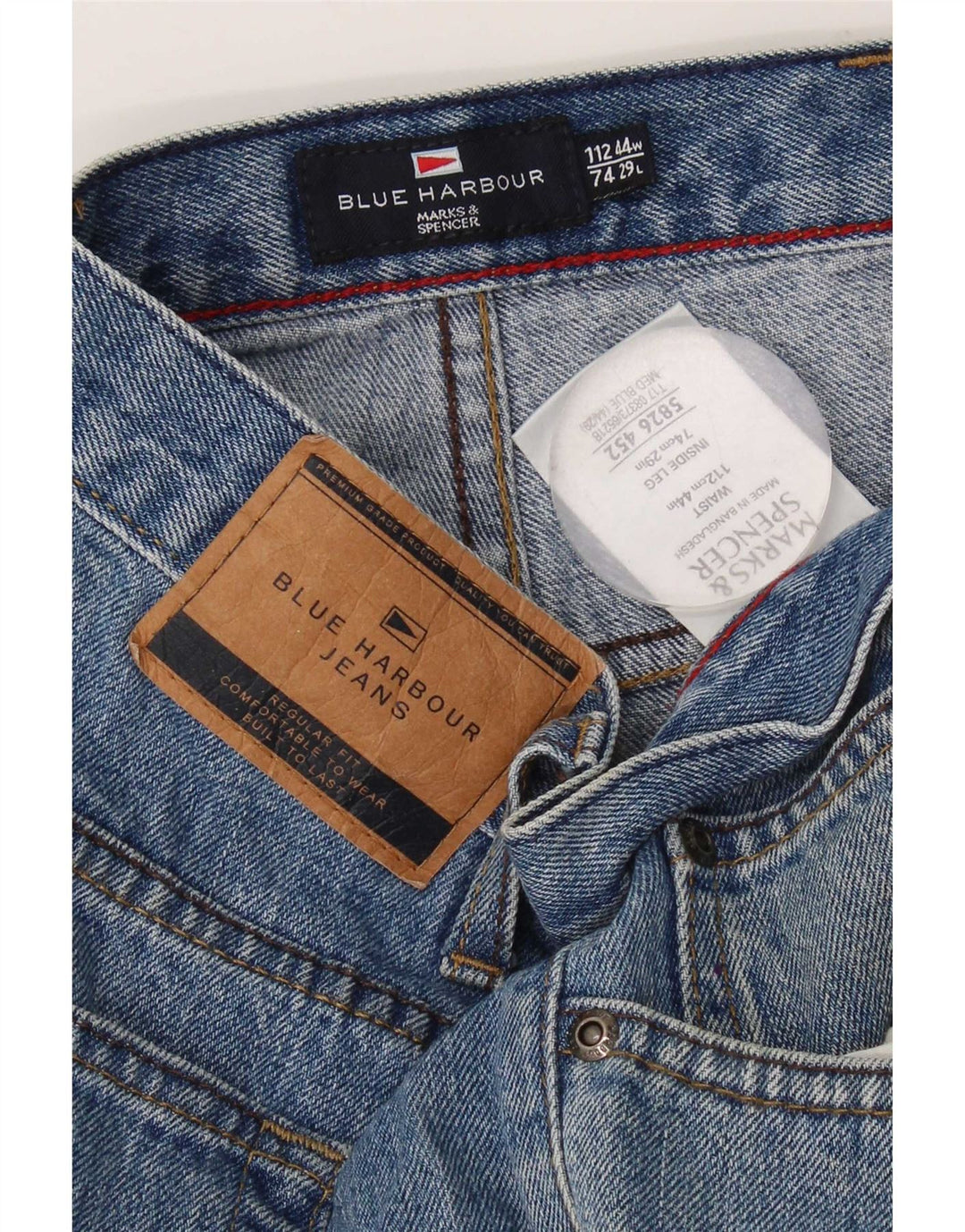 Marks & Spencer Vaqueros rectos azules Harbor para hombre W44 L29 Algodón