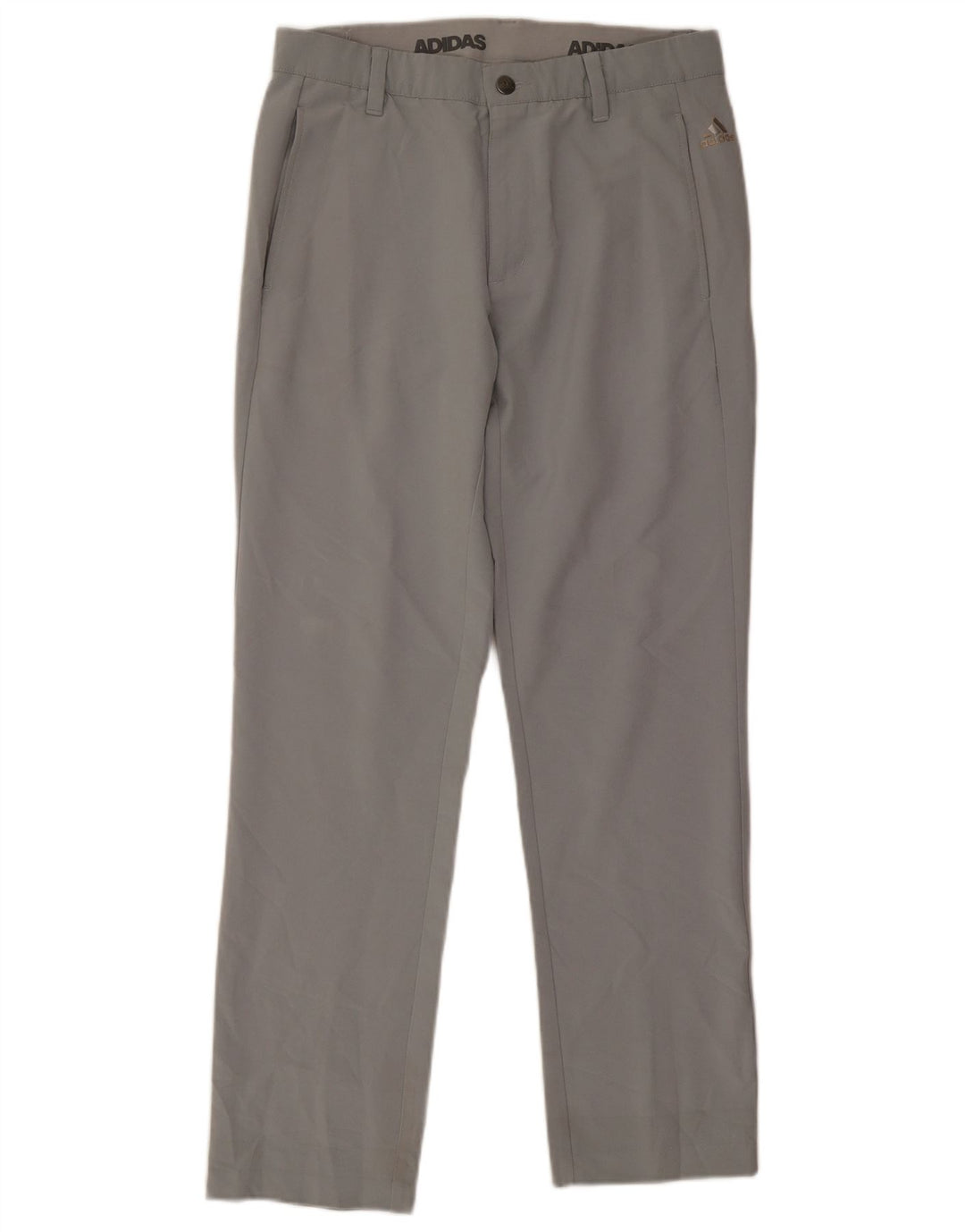 Pantalón Chino Recto Adidas Hombre W30 L28 Poliéster Gris