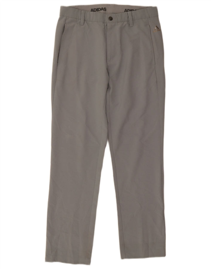 Pantalón Chino Recto Adidas Hombre W30 L28 Poliéster Gris