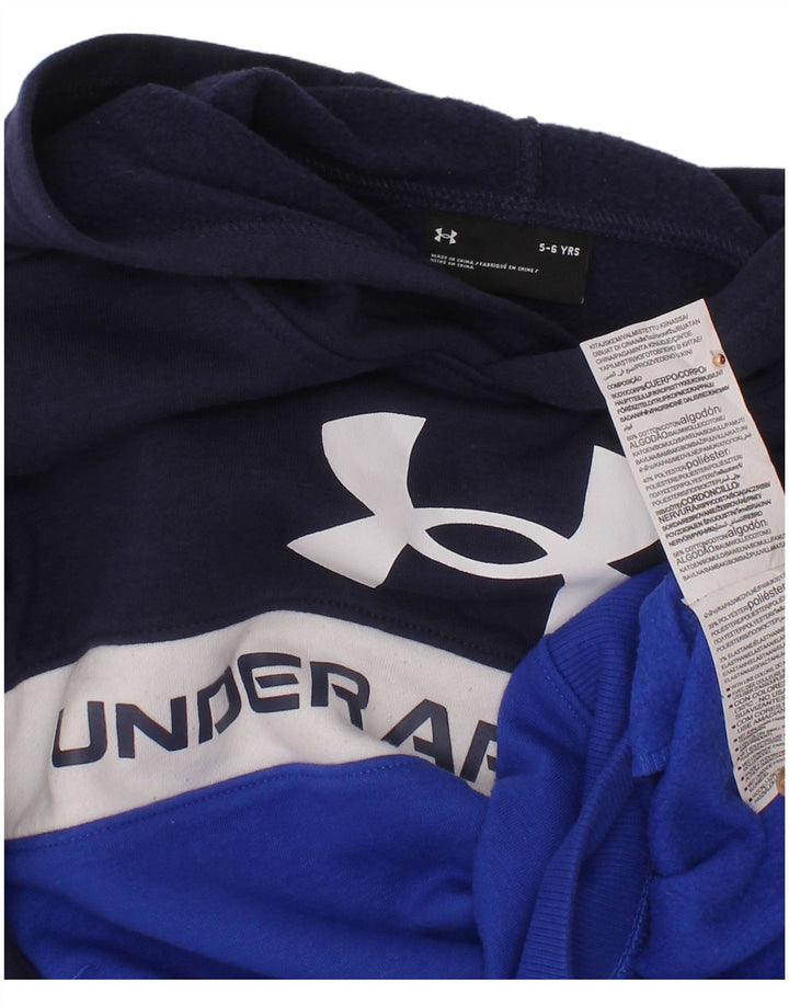 UNDER ARMOUR Jersey con capucha y gráfico para niños 5-6 años Azul marino Colorblock