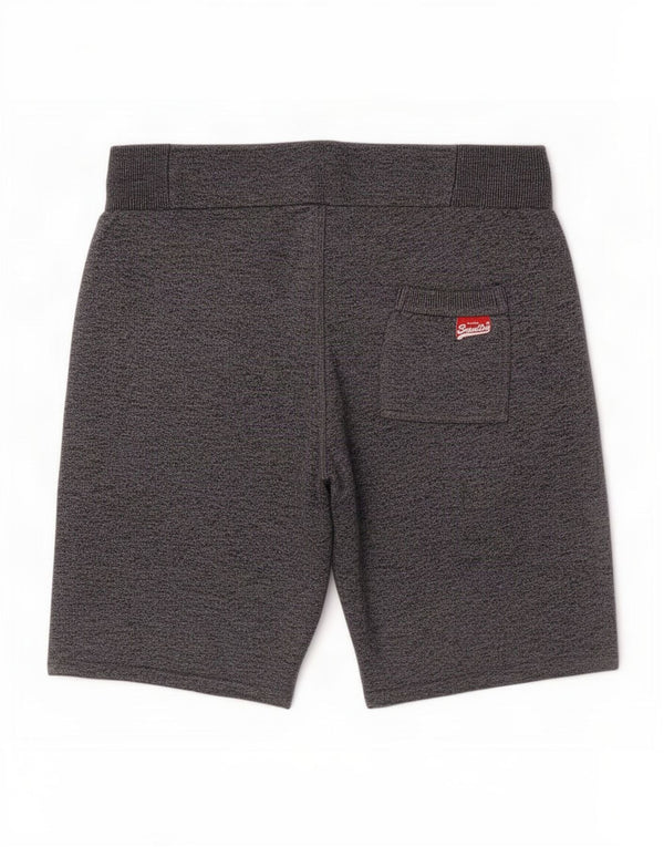 Superdry Shorts deportivos con estampado gráfico de algodón moteado en gris medio para hombre