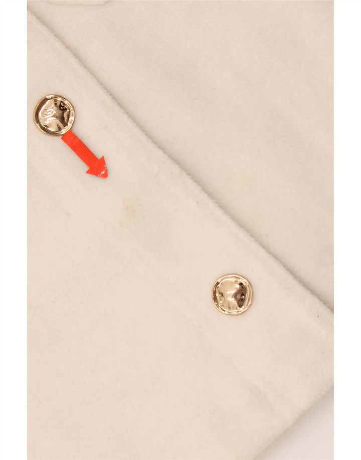 Zara Mujer Chaqueta Corta De 4 Botones UK 10 Small Poliéster Blanco