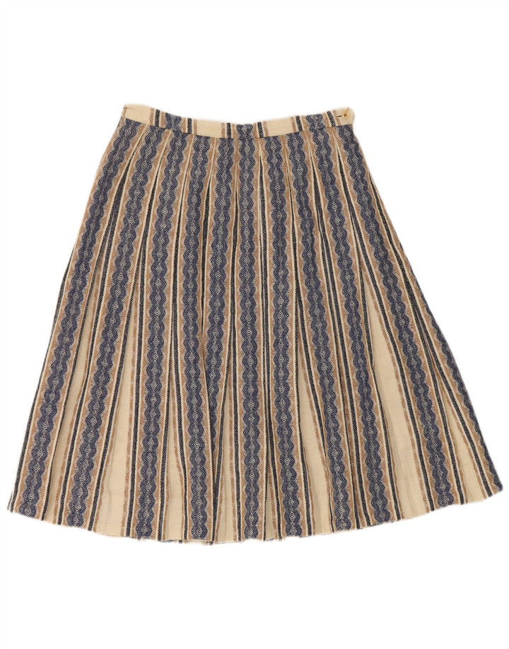 Gor-Ray Falda Plisada Cuchillo Para Mujer W26 Rayón Rayado Azul Pequeño